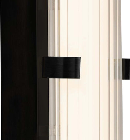 Applique-Moderna-Morsetto-Acciaio-Nero-Vetro-Bianco-Led-19W-3000K