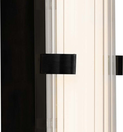Applique-Moderna-Morsetto-Acciaio-Nero-Vetro-Bianco-Led-23W-3000K