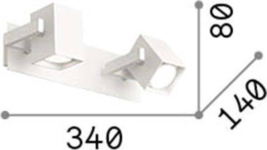 Applique-Moderna-Mouse-Metallo-Bianco-2-Luci-Gu10