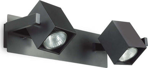 Applique-Moderna-Mouse-Metallo-Nero-2-Luci-Gu10