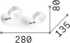 Applique-Moderna-Oby-Metallo-Bianco-2-Luci-12W-3000K-Luce-Calda