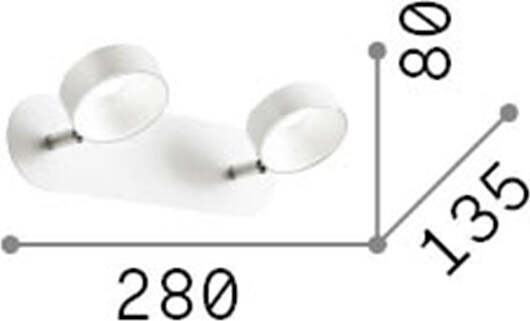 Applique-Moderna-Oby-Metallo-Bianco-2-Luci-12W-3000K-Luce-Calda