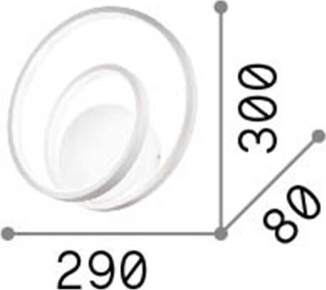 Applique-Moderna-On-Off-Oz-Metallo-Bianco-Led-28W-3000K-Luce-Calda