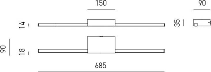 Applique-Moderna-One-Alluminio-Bianco-Opaco-Led-12W-Luce-Calda-150Cm