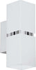Applique-Moderna-Passa-2-Luci-Acciaio-Cromo-E-Bianco-Diffusori-Quadrati