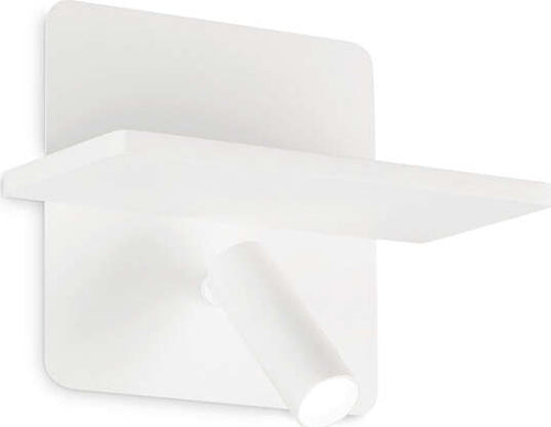 Applique-Moderna-Piano-Metallo-Bianco-2-Luci-Led-10W-3000K-Luce-Calda