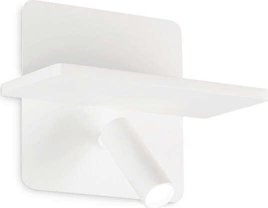 Applique-Moderna-Piano-Metallo-Bianco-2-Luci-Led-10W-3000K-Luce-Calda