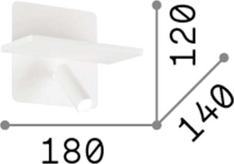Applique-Moderna-Piano-Metallo-Bianco-2-Luci-Led-10W-3000K-Luce-Calda