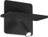 Applique-Moderna-Piano-Metallo-Nero-2-Luci-Led-10W-3000K-Luce-Calda