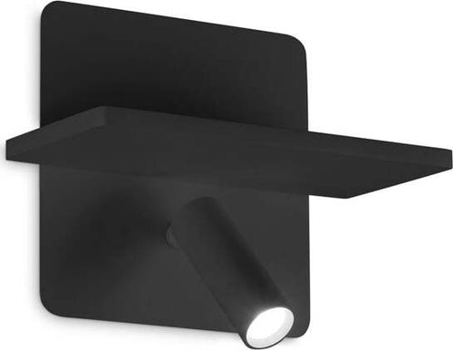 Applique-Moderna-Piano-Metallo-Nero-2-Luci-Led-10W-3000K-Luce-Calda