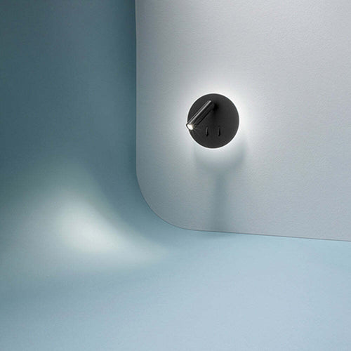Applique-Moderna-Plug-Nero-Led-Rosone-Tondo