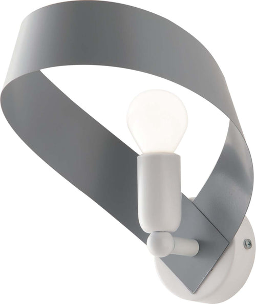 Applique-Moderna-Primula-1-Luce-In-Ferro-Laccato-Bianco-E-Grigio