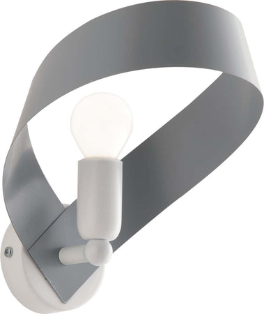 Applique-Moderna-Primula-1-Luce-In-Ferro-Laccato-Bianco-E-Grigio