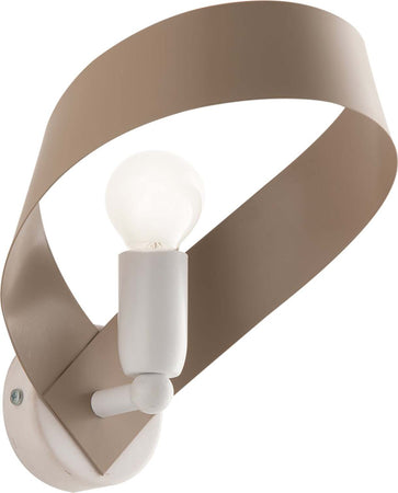 Applique-Moderna-Primula-1-Luce-In-Ferro-Laccato-Bianco-E-Tortora