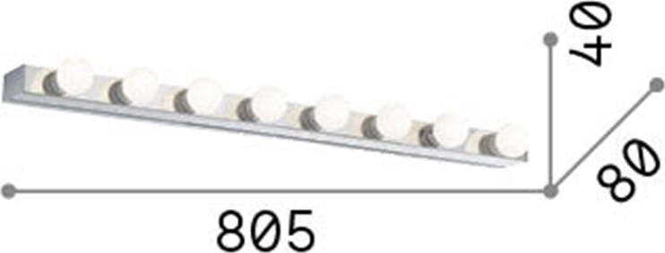 Applique-Moderna-Prive'-Metallo-Cromo-8-Luci-E14