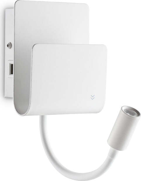 Applique-Moderna-Probe-Metallo-Bianco-2-Luci-9W-3000K-Luce-Calda