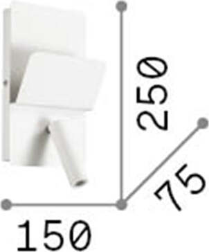Applique-Moderna-Read-Metallo-Bianco-Led-3W-3000K-Luce-Calda