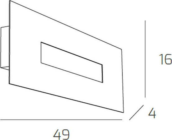 Applique-Moderna-Rettangolare-Wally-Metallo-Bianco-2-Luci-2G11-49Cm