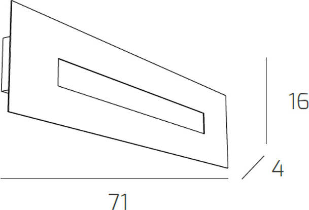 Applique-Moderna-Rettangolare-Wally-Metallo-Bianco-2-Luci-2G11-71Cm