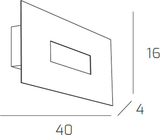 Applique-Moderna-Rettangolare-Wally-Metallo-Sabbia-2-Luci-2G11-40Cm