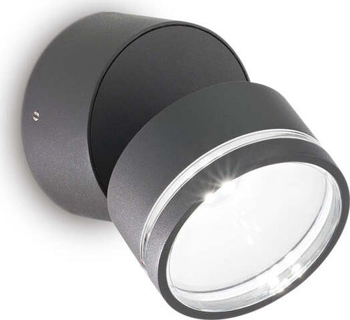 Applique-Moderna-Round-Omega-Metallo-Antracite-Led-7W-4000K-Luce-Naturale