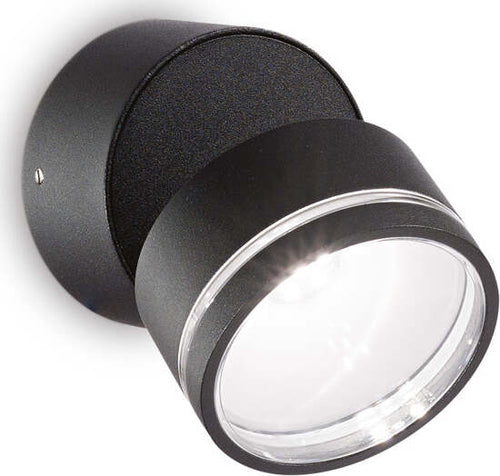 Applique-Moderna-Round-Omega-Metallo-Nero-Led-7W-4000K-Luce-Naturale