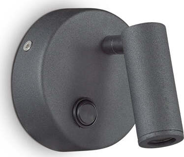 Applique-Moderna-Round-Page-Metallo-Nero-Led-3W-3000K-Luce-Calda