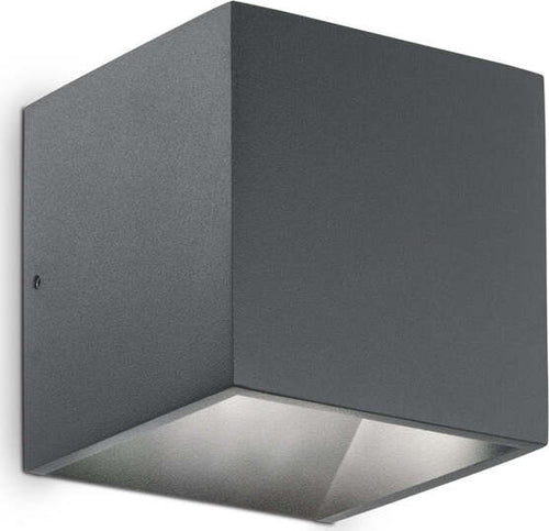 Applique-Moderna-Rubik-Alluminio-Antracite-Led-8,5W-3000K-Luce-Calda