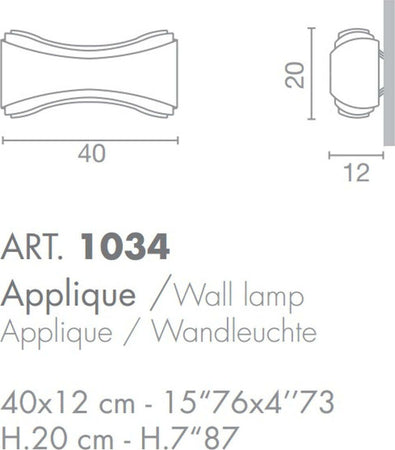 Applique-moderna-Selene-illuminazione-IONICA-1034-002-025-R7s-LED-metallo-lampada-parete