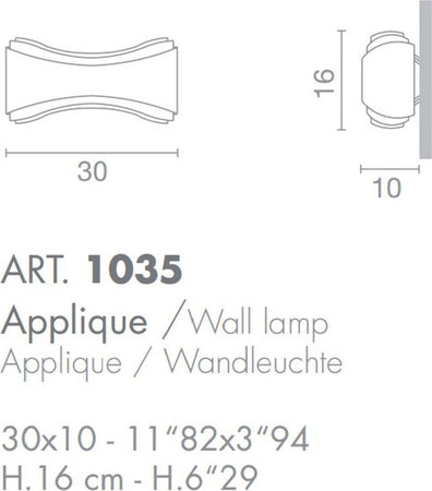 Applique-moderna-Selene-illuminazione-IONICA-1035-011-009-033-006-R7s-LED-metallo-biemissione-lampada-parete