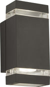 Applique-Moderna-Sheffield-Alluminio-Grigio-Policarbonato-2-Luci-Gu10