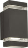 Applique-Moderna-Sheffield-Alluminio-Grigio-Policarbonato-2-Luci-Gu10