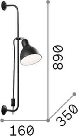 Applique-Moderna-Shower-Metallo-Nero-1-Luce-E27