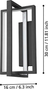 Applique-Moderna-Siberia-Led-Acciaio-Nero