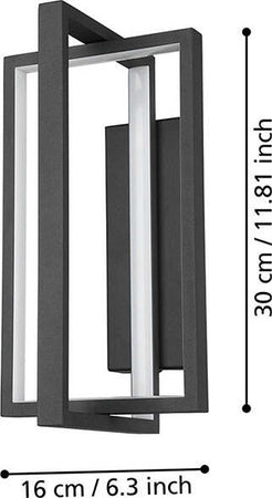 Applique-Moderna-Siberia-Led-Acciaio-Nero