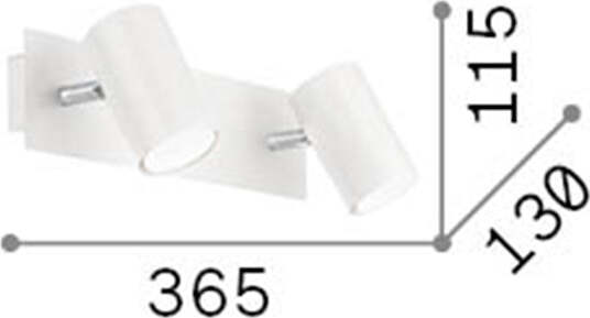 Applique-Moderna-Spot-Metallo-Bianco-2-Luci-Gu10