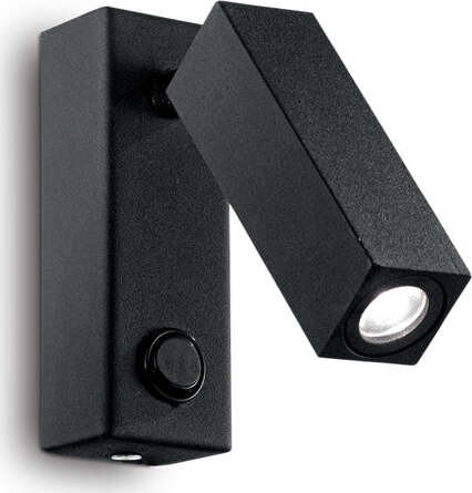 Applique-Moderna-Square-Page-Metallo-Nero-Led-3W-3000K-Luce-Calda