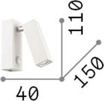 Applique-Moderna-Square-Page-Metallo-Nero-Led-3W-3000K-Luce-Calda