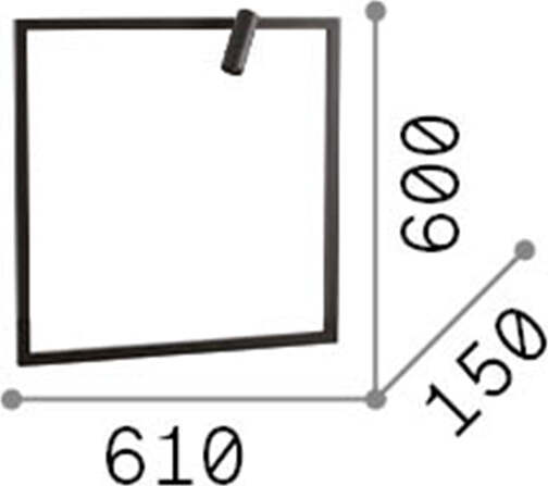 Applique-Moderna-Syntesi-Metallo-Nero-Led-5W-3000K-Luce-Calda