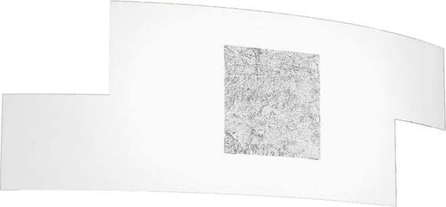 Applique-Moderna-Tetris-Color-Metallo-Foglia-Argento-Vetro-Bianco-2-Luci-E27