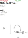 Applique-moderna-Top-Light-DOUBLE-SKIN-1176-A-BETA-E27-LED-vetro-lampada-parete