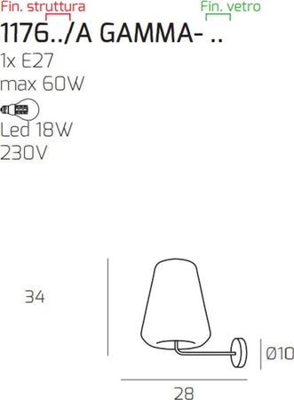 Applique-moderna-Top-Light-DOUBLE-SKIN-1176-A-GAMMA-E27-LED-vetro-lampada-parete