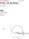 Applique-moderna-Top-Light-DOUBLE-SKIN-1176BI-A-ALPHA-VE-E27-LED-vetro-lampada-parete