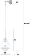 Applique-moderna-Top-Light-KONA-1177-CR-A-TR-E27-LED-lampada-parete-vetro