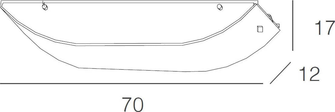 Applique-moderna-Top-light-LINEAR-MAD-1075-A70-E27-LED-vetro-lampada-parete-soffitto