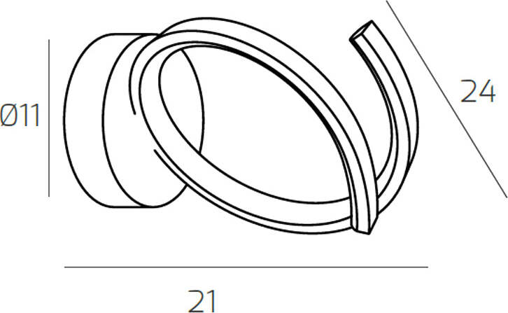 Applique-Moderna-Tornado-Alluminio-Nero-Led-12W