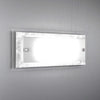 Applique-Moderna-Tray-Metallo-Bianco-Vetro-Foglia-Argento-2-Luci-E27