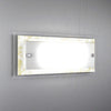 Applique-Moderna-Tray-Metallo-Bianco-Vetro-Foglia-Oro-2-Luci-E27