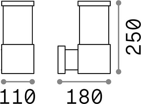 Applique-Moderna-Tronco-Alluminio-Grigio-1-Luce-E27