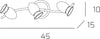 Applique-Moderna-Two-Penny-Metallo-Nichel-Satinato-3-Luci-Gu10